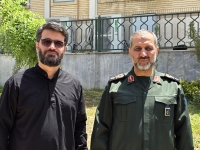 سردار سید مجید موسوی (فرمانده‌ی هوافضای سپاه پاسداران انقلاب اسلامی) و حاج میثم مطیعی - 2 مرداد 1404
